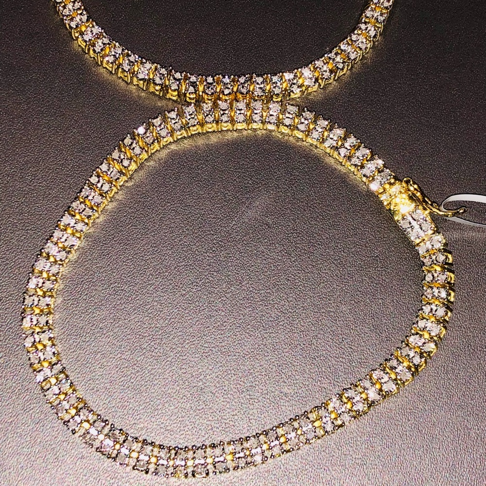 Rea diamond double row men tennis bracelet not CZ not fake unbeatable huge sale - Picture 10 of 13
